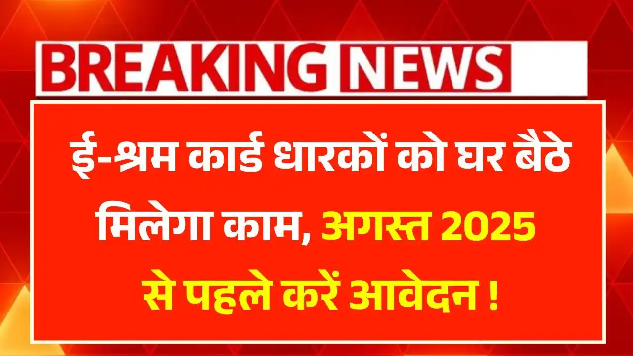 E-Shram Card Work From Home Yojana: ई-श्रम कार्ड धारकों को मिलेगा घर बैठे काम, अगस्त 2025 से पहले करें आवेदन